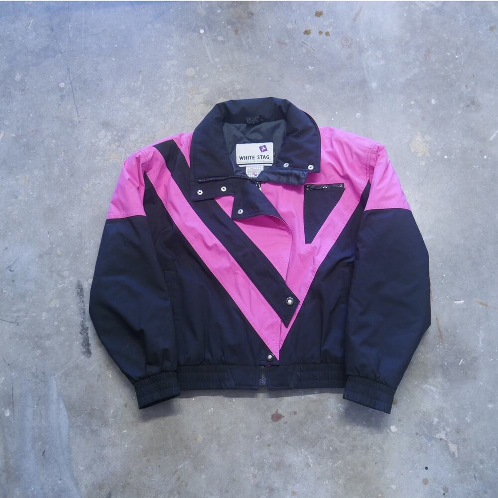 Vintage White Stag Ski Jacket Goretex Thinsulate Pink/Black Womens‎ Size L